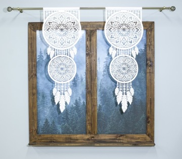ЖЕСТКИЙ ЖАККАРДОВЫЙ ШТОР ЛОВЕЦ СНОВ АЖУРНЫЙ ДЕКОР