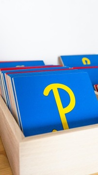 Szorstki alfabet pisany Montessori Materiał Językowy
