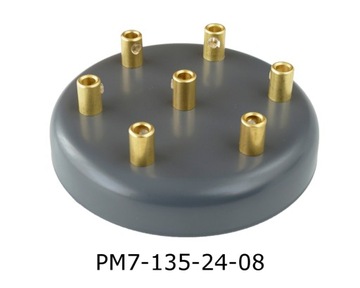 Патрон Е27, крышка серая с золотом, для металлического светильника