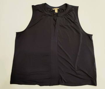 H&M elegancka granatowa bluzka lejąca _ XL