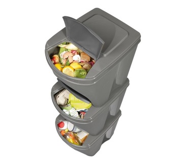 Набор корзин-контейнеров для сортировки мусора 3х25л