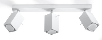 Lampa sufitowa biała kinkiet kwadrat 3x GU10 LED listwa regulowana do domu