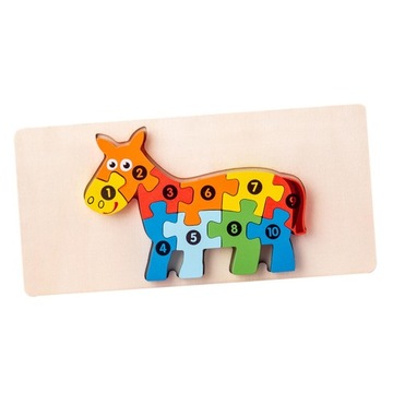 Drewniane puzzle z kołkami dla małych dzieci