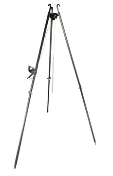 TRÓJNÓG OGRODOWY 210 CM GRILL OGNISKOWY KOŁOWROTEK REGULOWANY SKŁADANY