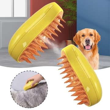 Паровая кошачья щетка, спрей-щетка для кошек для линьки, массажный спрей для кошек 3-в-1