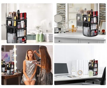 ВРАЩАЮЩИЙСЯ ОРГАНАЙЗЕР ДЛЯ КОСМЕТИКИ, ЧЕРНЫЙ