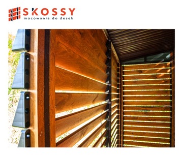 Крепление доски под углом СКОССИ к беседкам, навесам, террасам, заборам АНТРАЦИТ