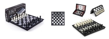 SZACHY 3W1 MAGNETYCZNE ELASTYCZNE 31,5X31,5X2CM