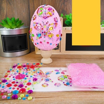 Pisanki DIY Kolorowanki Jajka Ręcznie Robione Dekoracyjne Kolorowe Wielkanocne Różowe