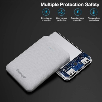 EVARY Powerbank 5000 мАч, портативный мини-аккумулятор с