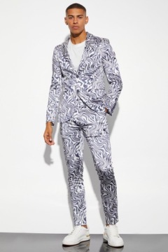 W5N1 КУРТКА ГОЛУБАЯ АТЛАСНАЯ BOOHOOMAN ВЫКРОЙКА 46