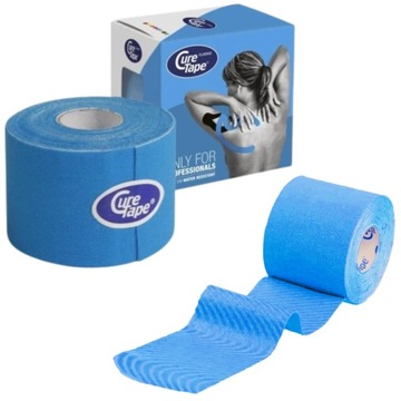 Taśma do kinesiotapingu tejpy CURETAPE CLASSIC do CIAŁA i TWARZY NIEBIESKA