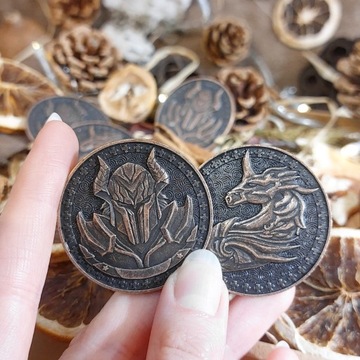 WŁADCY ZESTAW 9 METALOWYCH MONET LARP RPG