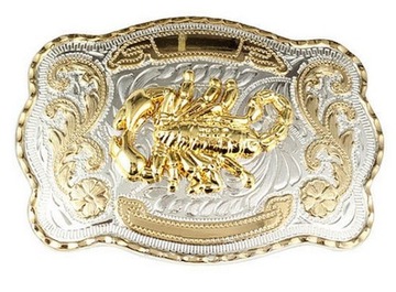 Złoty SKORPION duża klamra western zapinka kopla