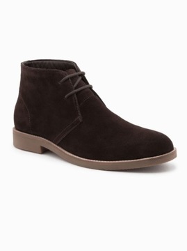 Buty męskie skórzane OM-FOCS-0136 dark brown 45 defekt