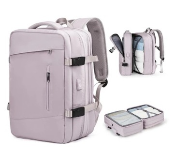 PLECAK NA LAPTOPA ROZSZERZANY MIEJSKI BAGAŻ PODRĘCZNY Z USB 15,6'' T103