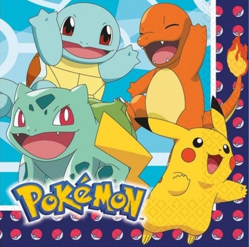 SERWETKI URODZINOWE POKEMON GO PIKACHU 33cm 16szt
