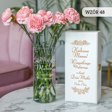 ПОДАРОК ​​НА ДЕНЬ МАТЕРИ СТЕКЛЯННАЯ ВАЗА ЦИЛИНДРОВАЯ ВАЗА ПОДАРОК ​​НА ДЕНЬ МАТЕРИ