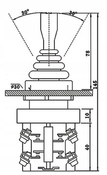 ДЖОЙСТИК ЭЛЕКТРИЧЕСКИЙ МАНИПУЛЯТОР 4 ПОЛОЖЕНИЯ 30 ММ