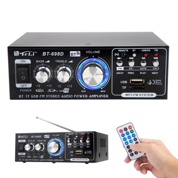 WZMACNIACZ SAMOCHODOWE DO KOLUMN HIFI BLUETOOTH STEREO RADIO FM