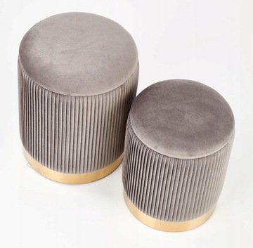 НАБОР ИЗ 2 ПУФОВ СЕРОЙ ТКАНИ MONTY HALMAR