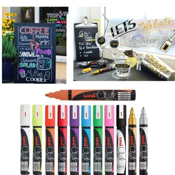 UNI MARKER KREDOWY CHALK KREDA PWE-5M ZESTAW 11KOL