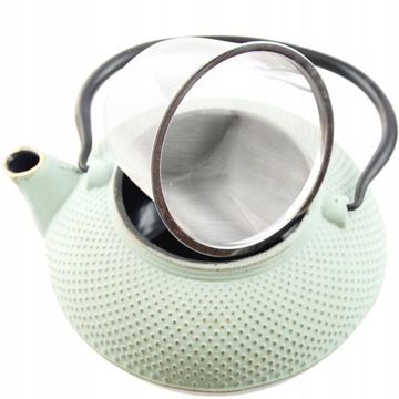 CZAJNIK ŻELIWNY ZESTAW 4x CZARKI PODGRZEWACZ 1,5L