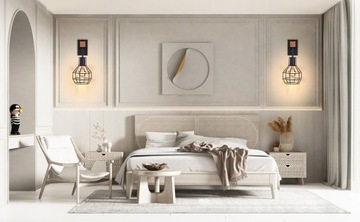LAMPA KINKIET ŚCIENNY DREWNO LOFT VINTAGE SALON SYPIALNIA SCHODY HOL
