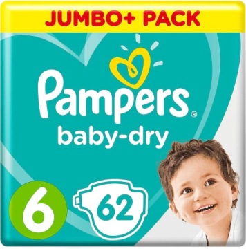 Підгузки Pampers Baby-Dry розмір 6 13-18 кг 62 шт.