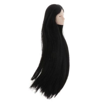 Масштаб 1:6, женская голова куклы, лепка черных волос для