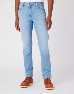 WRANGLER Texas męskie jasne spodnie jeans Niebieski W34 L32