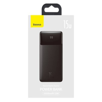 BASEUS POWERFUL POWERBANK BIPOW 20000 мАч 2X USB USB-C FCP QC 15 Вт 3 А 12 В LED