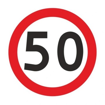 Znak B-33 ograniczenie prędk. do 50 km/h 600 I gen