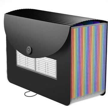 Папка-гармошка для документов формата А4 с 24 отделениями и карманами-органайзерами.