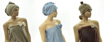 Шапка + Полотенце/Туника для сауны - комплект 100% хлопок - L