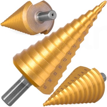 WIERTŁO STOŻKOWE STOPNIOWE CHOINKOWE TYTAN 4-39 mm