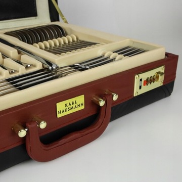 НАБОР СТОЛОВЫХ ПРИБОРОВ 72 шт., набор чемоданов на 12 человек.