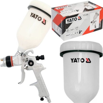 YATO PISTOLET LAKIERNICZY HVLP Z GÓRNYM ZBIORNIKIEM 0,6L 1,5MM