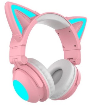 Bezprzewodowe słuchawki z Bluetooth Kocie Uszy z dwustronnym mikrofonem