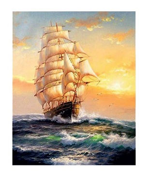 STATEK HAFT DIAMENTOWY Diamond Painting 5D Zestaw Mozaika Diamentowa Hobby