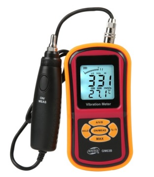 WIBROMETR CYFROWY MIERNIK WIBRACJI KONTROLI DRGAŃ SONDA ZEWNĘTRZNA 199.9m/s