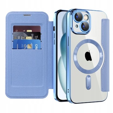 ETUI FLIP Z KLAPKĄ DO MAGSAFE OBUDOWA CASE MAGNETYCZNE IPHONE 13 LIGHT BLUE
