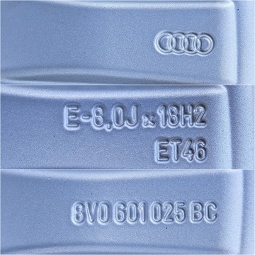 4× DISK HLINÍK AUDI OE A3 S3 A4 A6 C6 A8 Q2 Q3 TT 8V0 8Y0 8.0" X 18" 5X112 ET 46