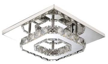 LAMPA PLAFON KRYSZTAŁOWY LUSTRZANA CHROM GLAMOUR