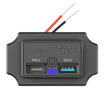 Автомобильная розетка 12 В 24 В USB PD3.0 QC3.0 IP55 Светодиод ВКЛ ВЫКЛ Сенсорный
