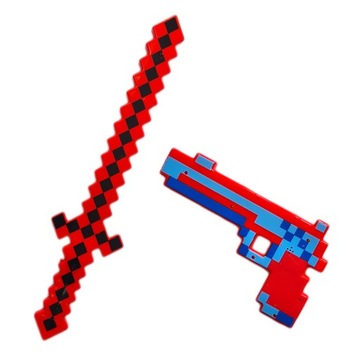 MINECRAFT MIECZ ŚWIETLNY PISTOLET KARABIN DŹWIĘK BROŃ ZABAWKA DLA DZIECI
