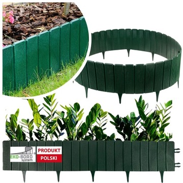 OBRZEŻE PLASTIKOWE BORD EKO PALISADA OGRODOWA KRAWĘŻNIK PŁOTEK 1m zielone