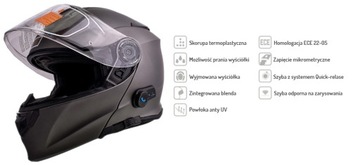 ШЛЕМ ИТАЛЬЯНСКОЙ ОТДЕЛКИ, МАТОВЫЙ BLUETOOTH-ИНТЕРКОМ M