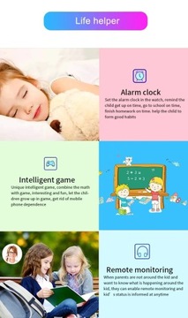 Детские умные часы с SIM-картой Sos, телефон с камерой, голосовой чат, фото для мальчиков и девочек