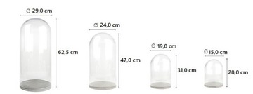 СТЕКЛЯННАЯ ЛАМПА НА БЕТОННОМ ОСНОВАНИИ - Ø24 x 46,5 см